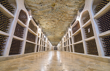 Image showing Underground wine cellars storage
