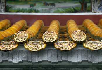 Image showing Close up of roof of Buddhist temple