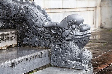 Image showing Dragon-shaped handrail in Hue Imperial Palace