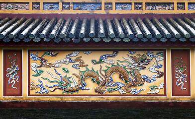 Image showing Dragon decoration in Imperial Palace in Hue, Vietnam