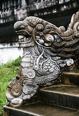 Image showing Dragon-shaped handrail in Hue Imperial Palace