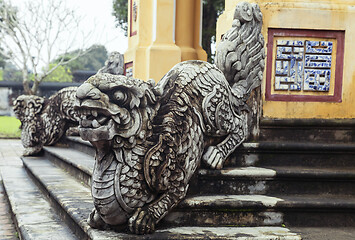 Image showing Dragon-shaped handrail in Hue Imperial Palace