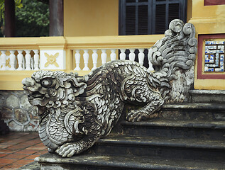 Image showing Dragon-shaped handrail in Hue Imperial Palace