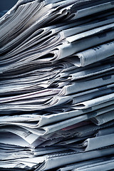 Image showing   A pile of newspapers