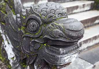 Image showing Dragon-shaped handrail in Hue Imperial Palace