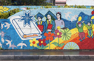 Image showing Hanoi, VIETNAM - JANUARY 12, 2015 - Ceramic mosaic mural in Hanoi