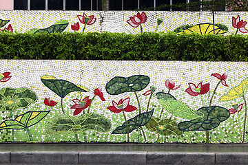 Image showing Hanoi, VIETNAM - JANUARY 12, 2015 - Ceramic mosaic mural in Hanoi