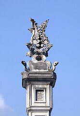 Image showing Decorative detail on a column in a Vietnamese temple