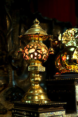 Image showing Gild lamp in a buddhist Temple, Vietnam