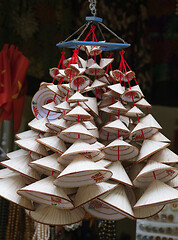 Image showing Conical Vietnamese hats for sale