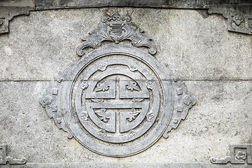 Image showing Chinese longevity symbol made of ceramic