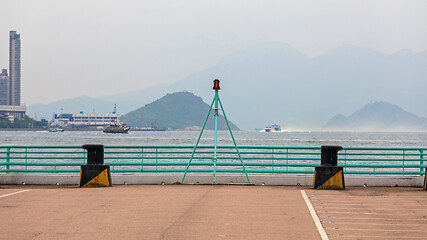 Image showing Signal Light at Tripod for Boats in Hong Kong