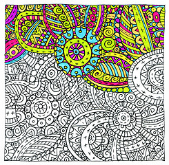 Image showing Abstract outline and bright colorful pattern 