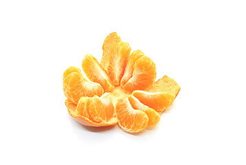 Image showing Tasty tangerine slices, isolated on white background