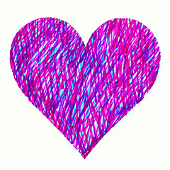 Image showing Abstract bright colorful heart on white