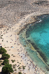 Image showing Top sea view on the beach, Gramvousa, Crete island, Greece 