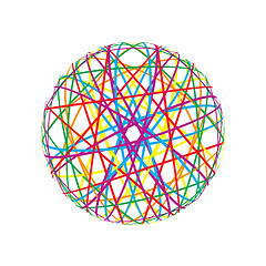 Image showing Abstract sphere from colorful lines 