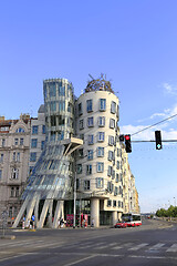 Image showing View on the Dancing House (Ginger and Fred) in Prague.