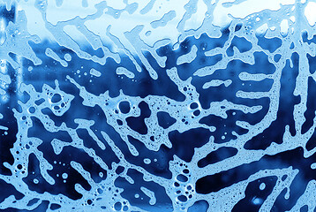 Image showing Soap foam pattern on glass