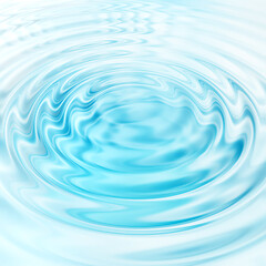 Image showing Abstract blue circular water ripples