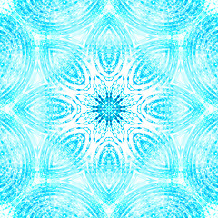 Image showing Abstract blue and white concentric pattern