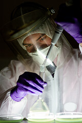 Image showing Scientist working in corona virus vaccine development laboratory research facility.