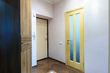 Image showing Entrance door to an apartment in a multi-storey building, view from the apartment