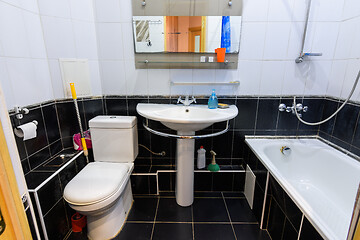 Image showing Interior of a bathroom in an apartment for daily rent