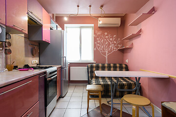 Image showing Interesting kitchen in a small studio apartment