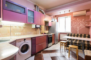 Image showing Interior of a modern kitchen in an apartment of a multi-storey building