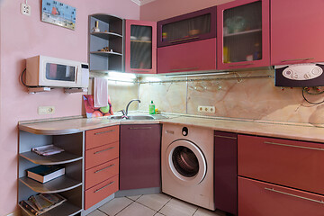 Image showing Kitchen set close-up in the interior of a small kitchen