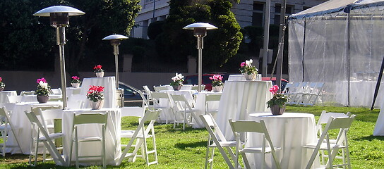 Image showing Wedding reception tables.