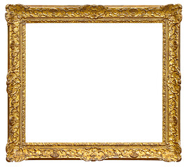 Image showing Old gilded wooden frame isolated on the white