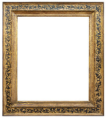 Image showing Old gilded wooden frame isolated on the white