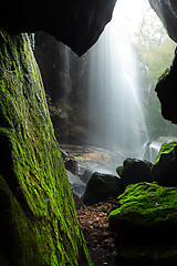 Image showing Forty foot falls seen through the narrow cave