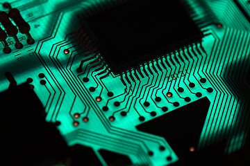 Image showing Circuit board electronics technology closeup