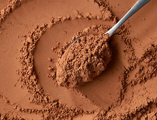 Image showing spoon of cocoa powder