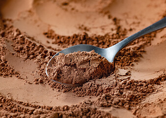 Image showing spoon of cocoa powder