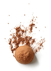 Image showing chocolate truffle and powder