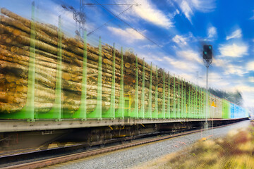 Image showing Wood Train at Speed