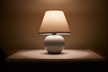 Image showing Lamp on a nightstand