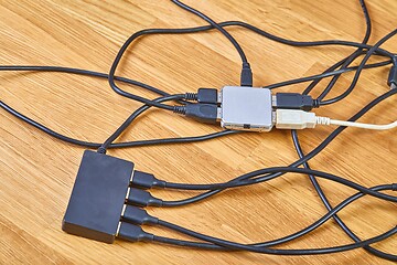 Image showing Usb hubs and cables