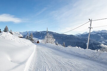 Image showing Winter Road in a Village