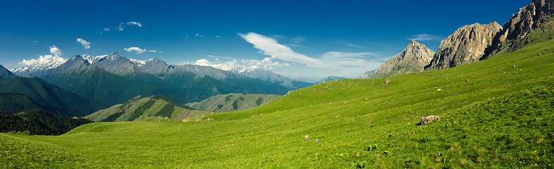 Image showing Aerial panorama landscape in mountains