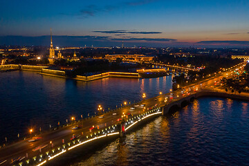 Image showing Peter and Paul Fortress at night