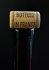 Image showing bottleneck and cork with inscription Bottled in France 