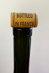 Image showing bottleneck and cork with inscription Bottled in France 