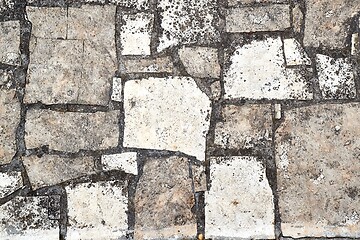 Image showing Stone pavement broken near construction