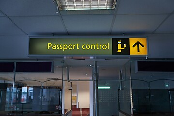 Image showing Border passport control signs