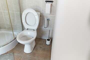 Image showing Toilet seat open